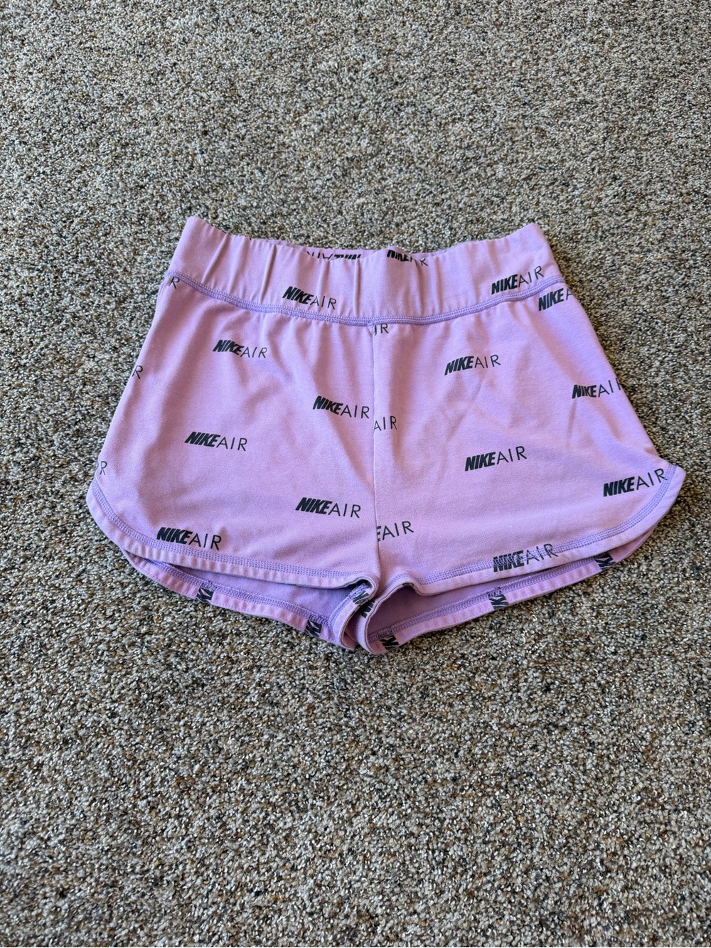 Nike Air All Over Logo Print Lounge Shorts Lavender Purple Women's Medium M
